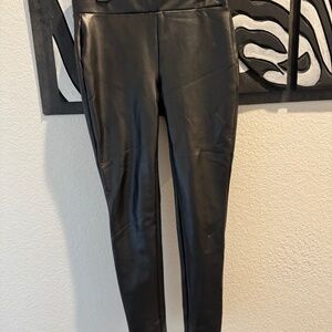 Loft Petites Faux Black Leather Leggings